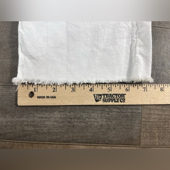 Frank and Eileen White Kinsale Cropped Pants w/ Raw Hem Cotton and Flax … - Picture 13 of 14